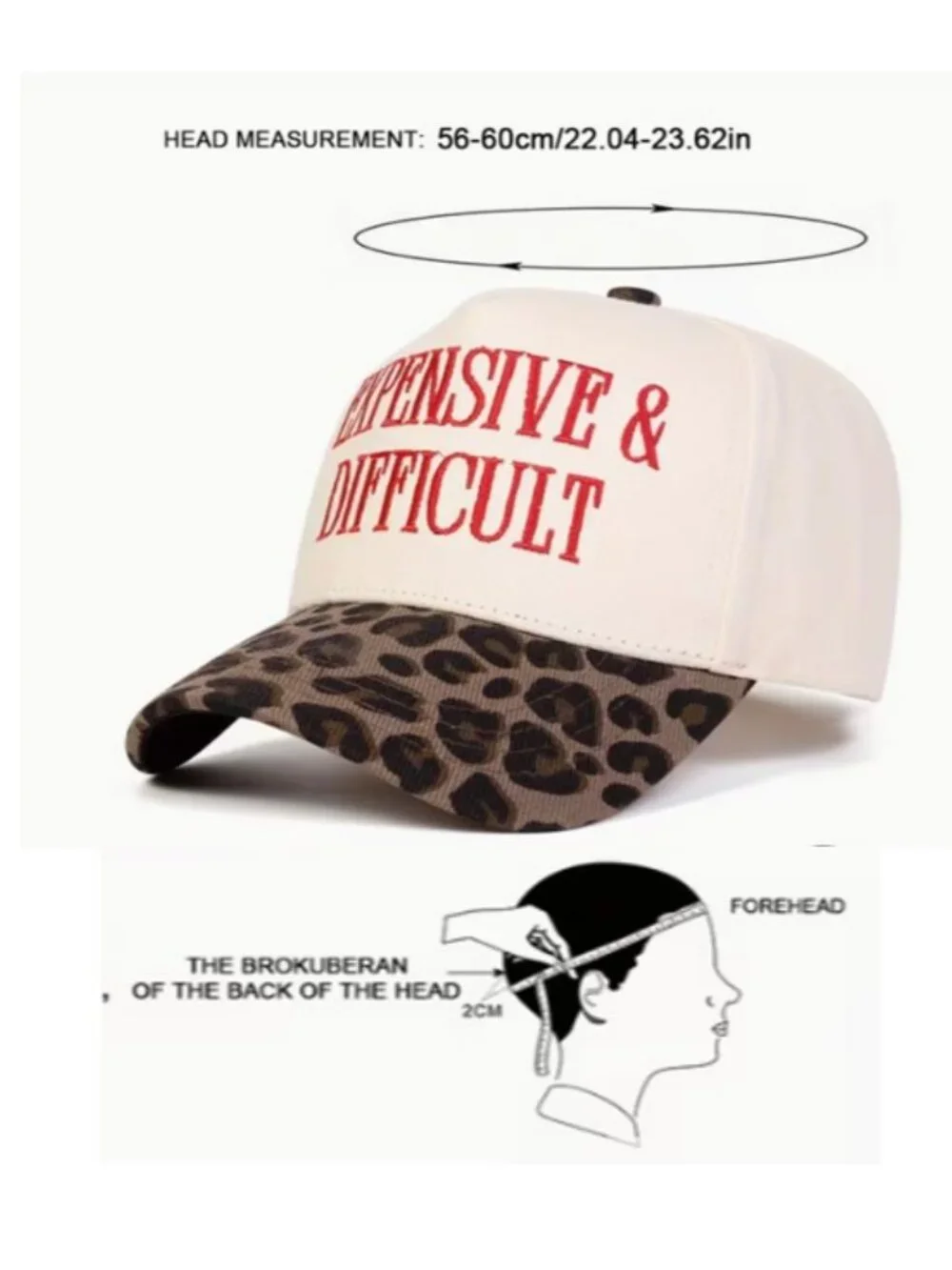 “EXPENSIVE & DIFFICULT” Ivory & Pink Embroidered Snap Back Trucker Hat BRAND-NEW